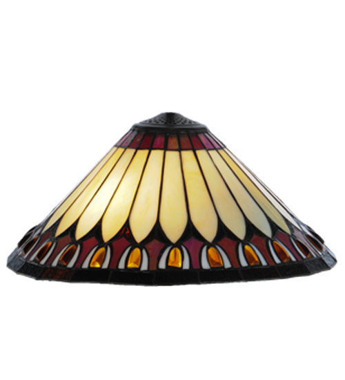 17 in. Tuscaloosa Shade Light - Ruby, Amber Glass & Chocolate