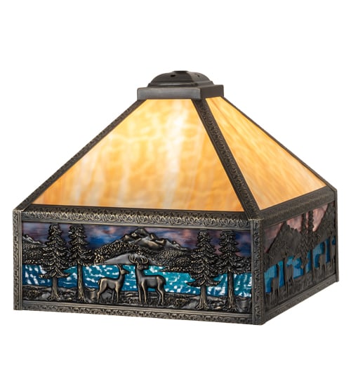19495 13 in. Square Deer Lodge Shade Light