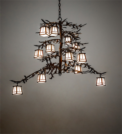 223801 48 in. Long Pine Branch 12 Light Chandelier