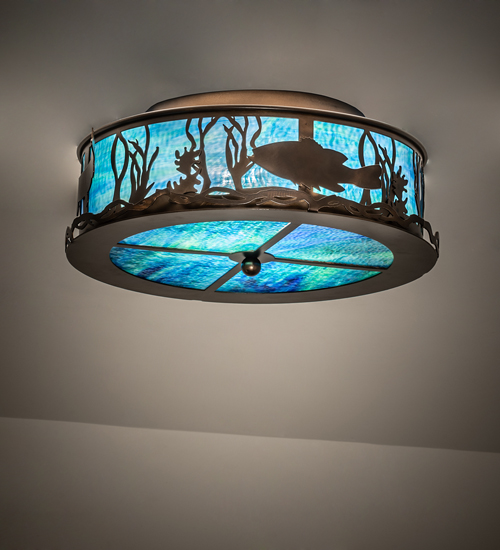 233509 18 in. Wide Bass & Pike Flushmount Ceiling Fixture
