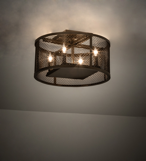 233547 15 in. Wide Cilindro Rame Flushmount Ceiling Fixture