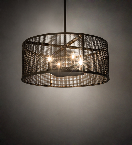 233548 24 in. Wide Cilindro Rame Ceiling Pendant Fixtures