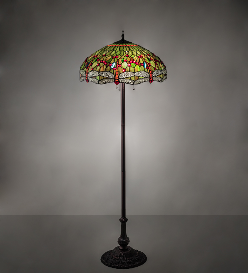 36501 62 in. High Tiffany Hanginghead Dragonfly Floor Lamp