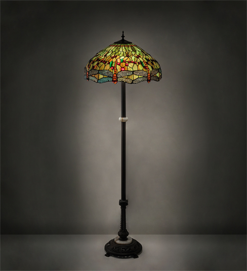 37702 62 in. High Tiffany Hanginghead Dragonfly Floor Lamp