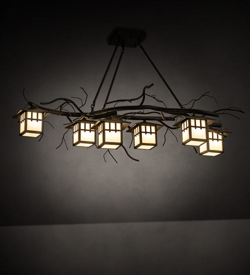 219670 51 in. Long Winter Solstice 6 Light Oblong Chandelier