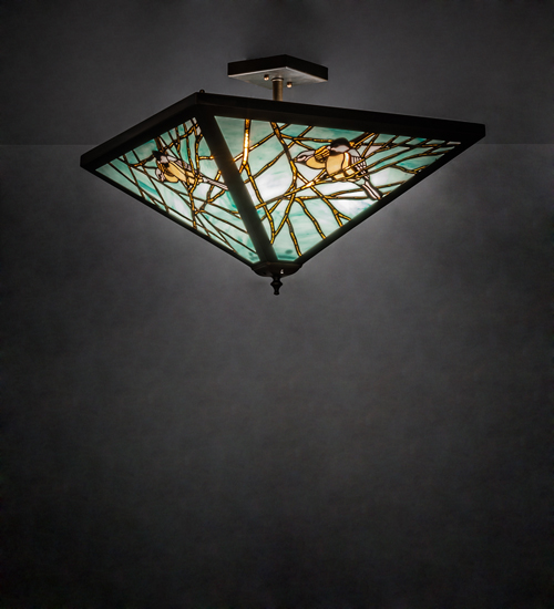226784 21 in. Square Backyard Friends Semi-Flushmount Ceiling Fixture