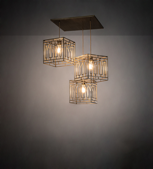 227013 32 in. Wide Pablo 3 Light Cascading Ceiling Pendant Fixtures