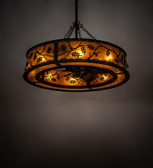 227403 45 in. Wide Oak Leaf & Acorn Chandel-Air Light
