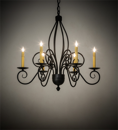 227498 28 in. Wide Squire 6 Light Chandelier