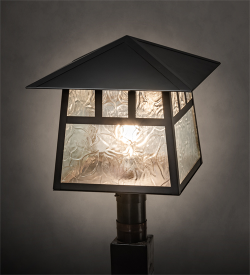 92776 16 in. Square Stillwater Double Bar Mission Post Mount Light