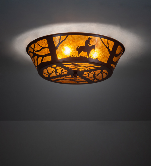 107593 22 in. Wide Cowboy Flushmount Ceiling Fixture