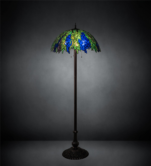 122833 62 in. High Tiffany Honey Locust Floor Lamp