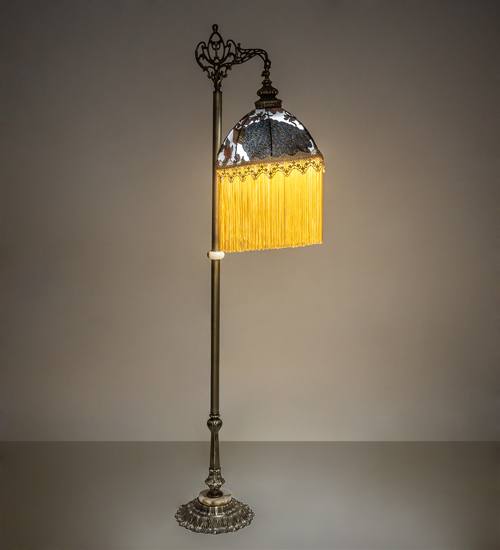 Meyda Tiffany 203724 72`` Bridge Arm Floor Lamp from Peacock Collection in Antique Finish, 19.00 inches