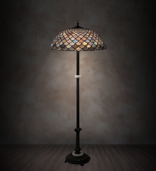108588 62 in. High Tiffany Fishscale Floor Lamp