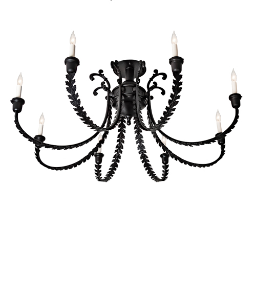 228458 50 in. Wide Oak Bough 8 Light Semi-Flushmount Ceiling Fixture