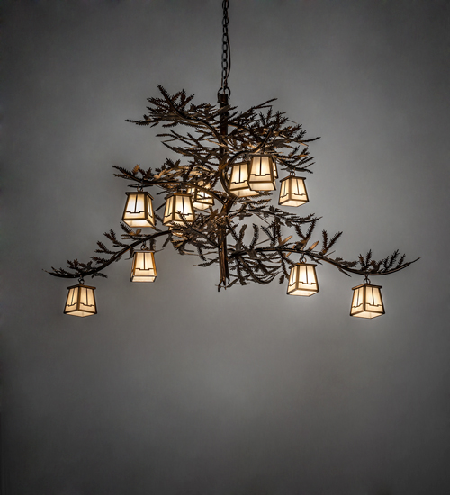 228470 55 in. Long Pine Branch 12 Light Chandelier