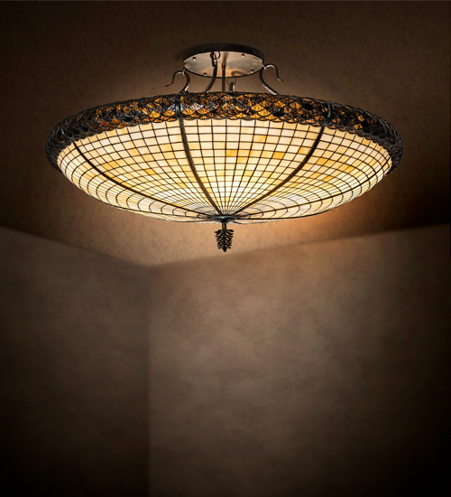 228742 42 in. Wide Pinecone Semi-Flushmount Ceiling Fixture