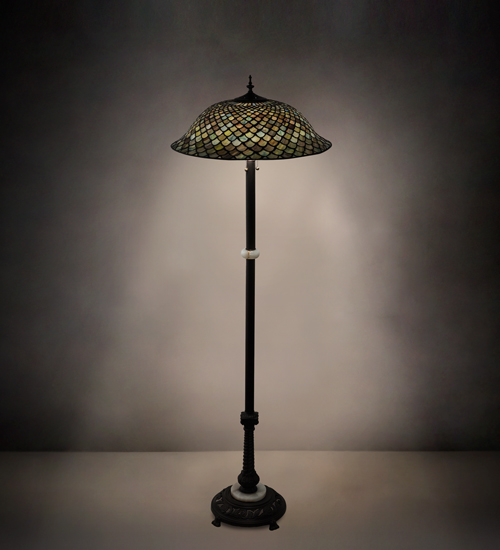 229070 62 in. High Tiffany Fishscale Floor Lamp