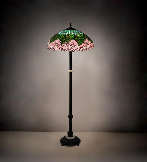 229130 62 in. High Tiffany Cabbage Rose Floor Lamp