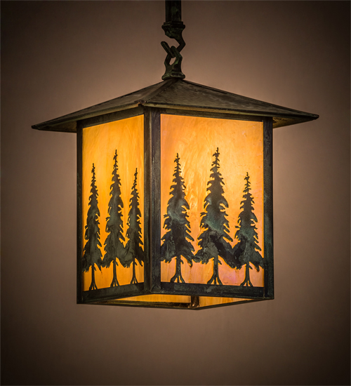 229695 9 in. Square Seneca Tall Pines Ceiling Pendant Fixtures