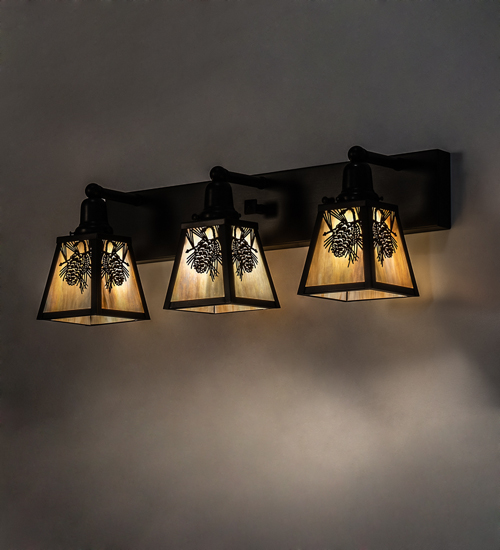 230172 28 in. Wide Winter Pine 3 Vanity Light