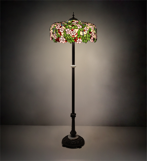 148875 62 in. High Tiffany Cherry Blossom Floor Lamp