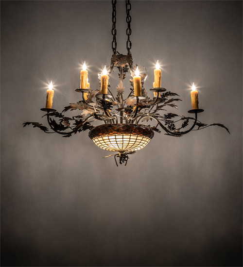 230421 36 in. Long Greenbriar Oak 10 Light Chandelier