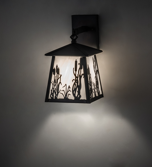 230673 7 in. Wide Reeds & Cattails Hanging Wall Sconce