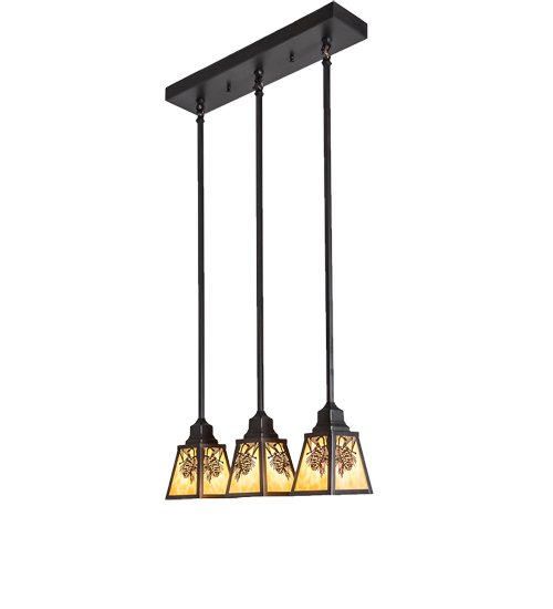 230802 24 in. Long Winter Pine 3 Light Island Ceiling Pendant Fixtures
