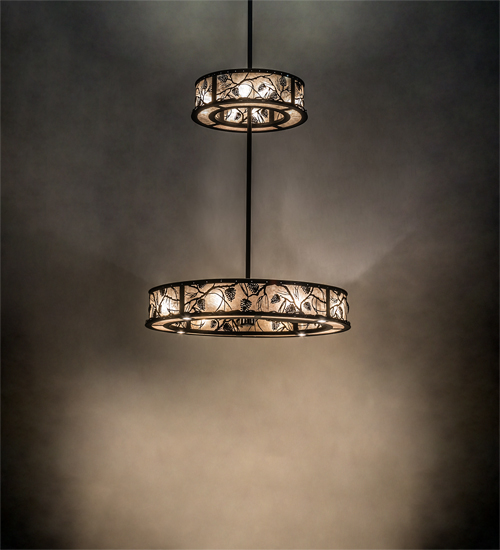 230929 56 in. Wide Whispering Pines 2 Tier Chandel-Air Light