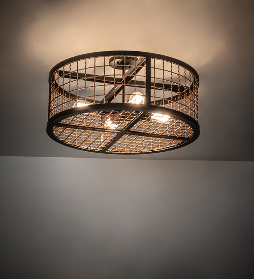 230967 24 in. Wide Paloma Golpe Semi-Flushmount Ceiling Fixture