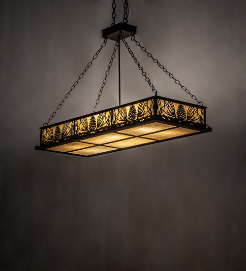 231204 48 in. Long Mountain Pine Oblong Inverted Ceiling Pendant Fixtures