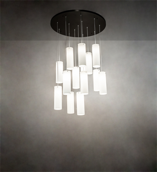 214836 48 in. Wide Cilindro 12 Light Cascading Ceiling Pendant Fixtures