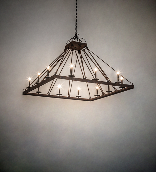 234209 60 in. Square Retreat 12 Light Chandelier