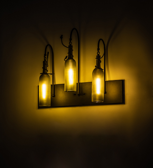 234358 24 in. Wide Tuscan Vineyard 3 Light Bottle Wall Sconce