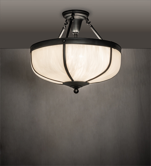 234504 18 in. Wide Arts & Crafts Dome Semi-Flushmount Ceiling Fixture