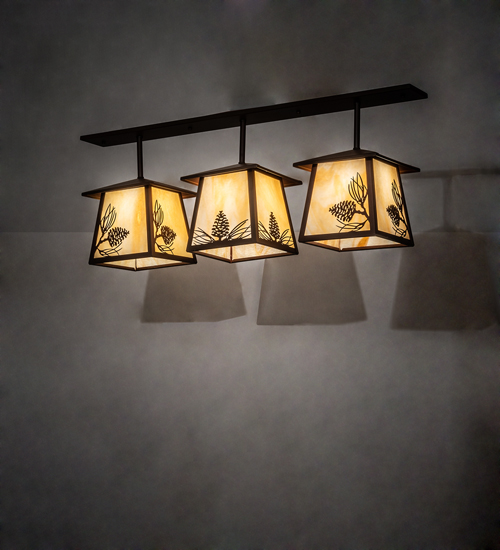 234975 48 in. Long Stillwater Mountain Pine 3 Light Island Ceiling Pendant Fixtures