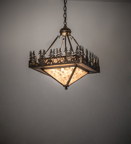 236054 19 in. Square Pine Lake Inverted Ceiling Pendant Fixtures