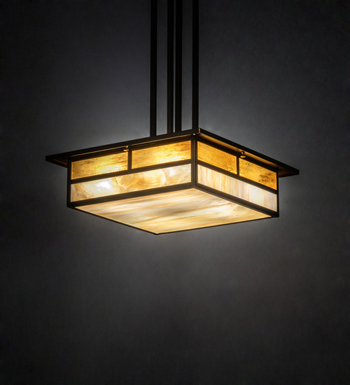 236189 18 in. Square Hyde Park T-Mission Ceiling Pendant Fixtures