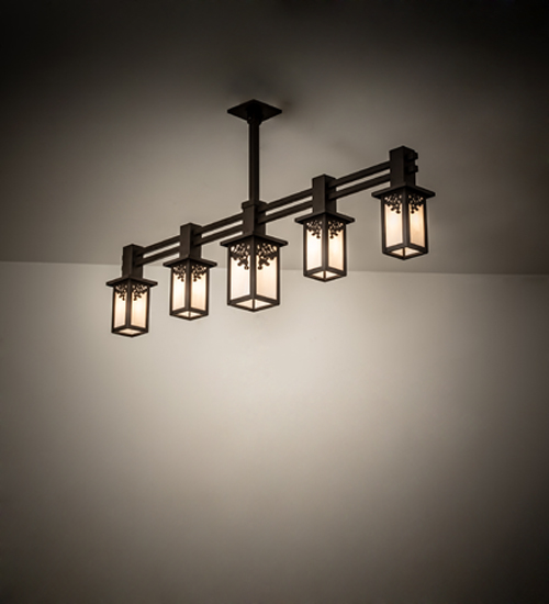 236276 54 in. Long Hyde Park Ginko Leaf Chandelier