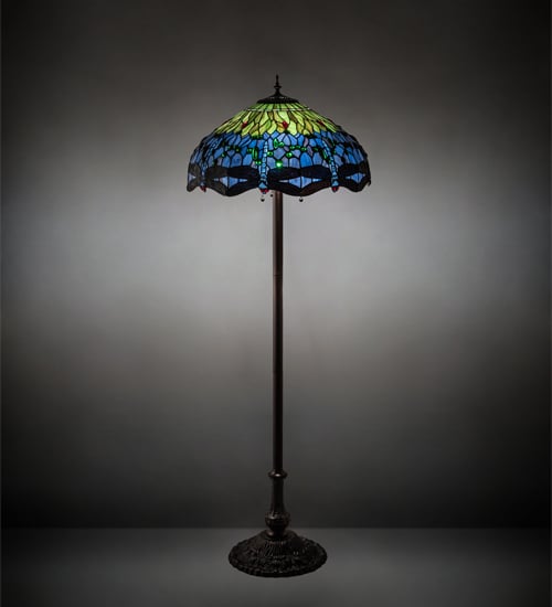 70021 62 in. High Tiffany Hanginghead Dragonfly Floor Lamp