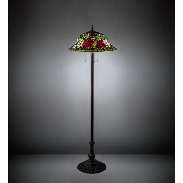 216879 62 in. High Tiffany Rosebush Floor Lamp