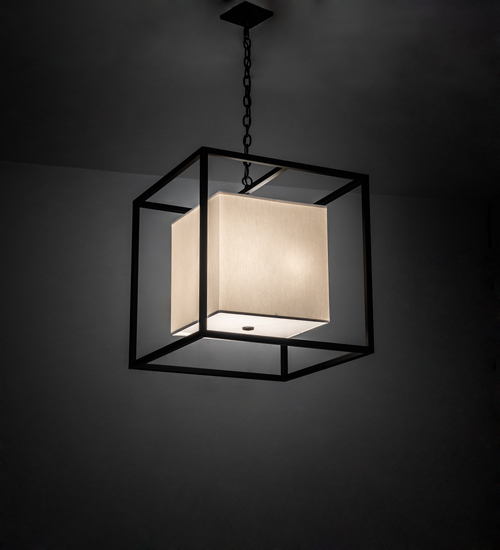 237278 22 in. Square Kitzi Box Ceiling Pendant Fixtures