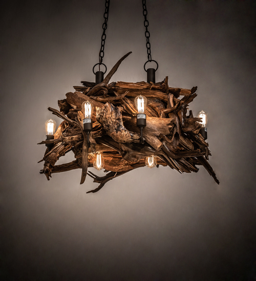 237292 36 in. Long Driftwood 8 Light Chandelier