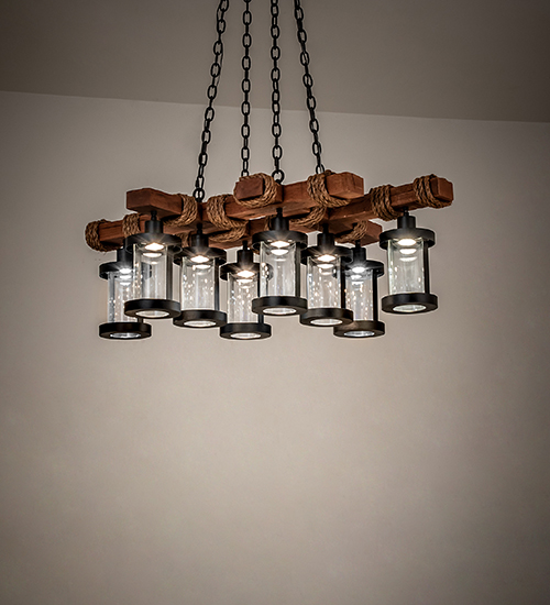237422 42 in. Long Wood Beam Chandelier