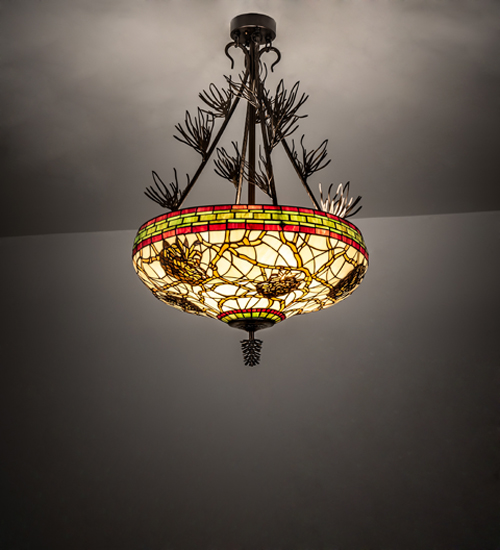 237600 24 in. Wide Pinecone Semi-Flushmount Ceiling Fixture