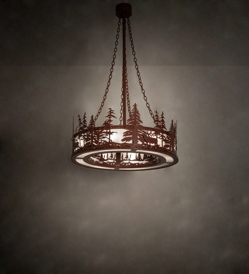 238683 36 in. Wide Elk at Dusk Ceiling Pendant Fixtures