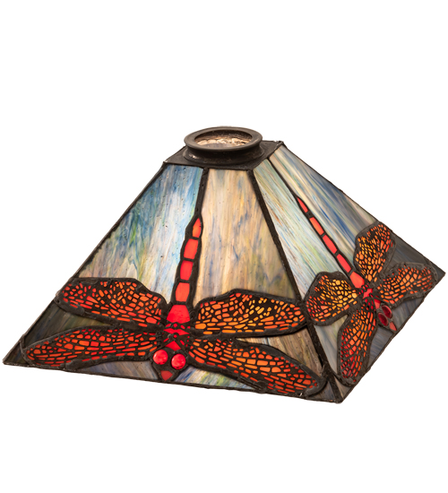 48274 10 in. Square Prairie Dragonfly Shade Light