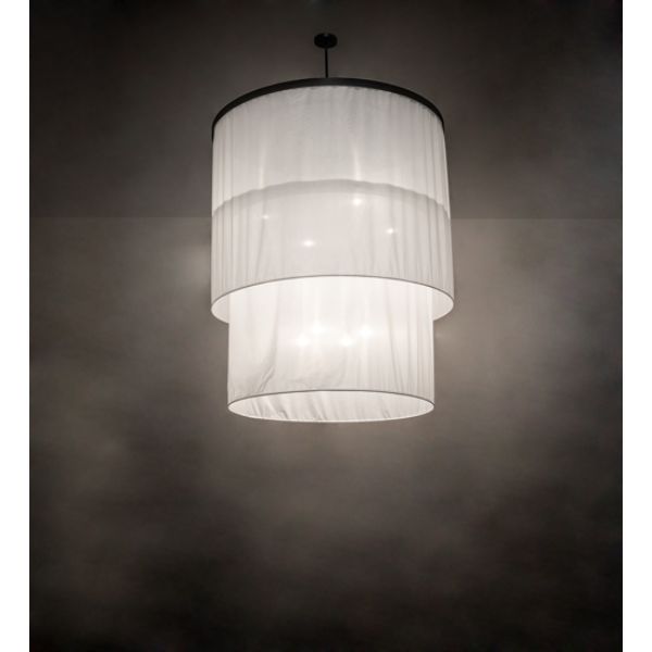 226013 60 in. Cilindro 2 Tier Pendant, White & Grey
