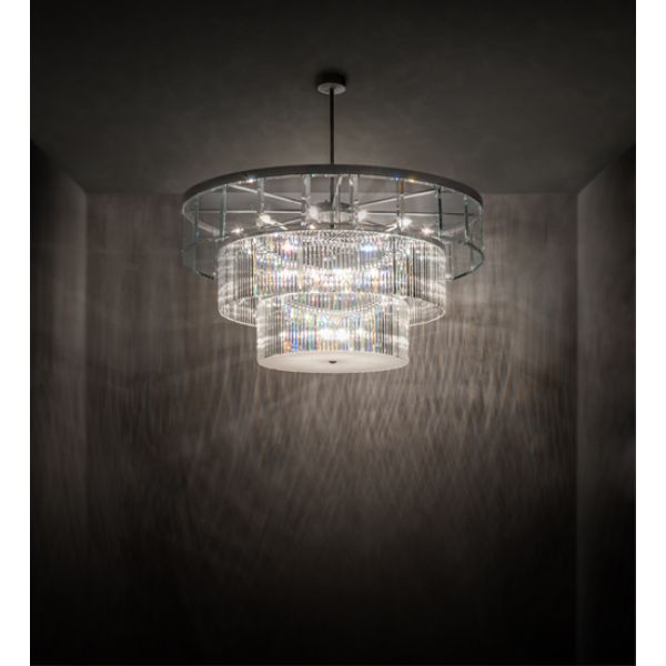 226528 72 in. Beckam Chandelier, White & Silver